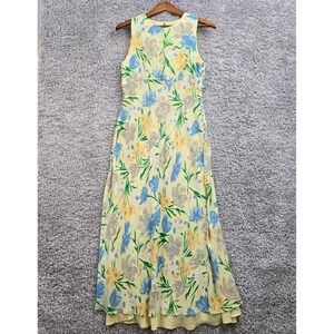 Casual Corner Women Floral Midi Dress Size 10 90s Cottagecore Picnic Spring